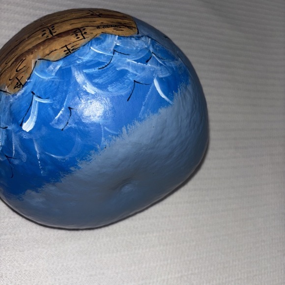 Noah's Ark Hand Painted Gourd‎ Art Decor  "A Promise Made A Promise Kept" Blue - Picture 6 of 8
